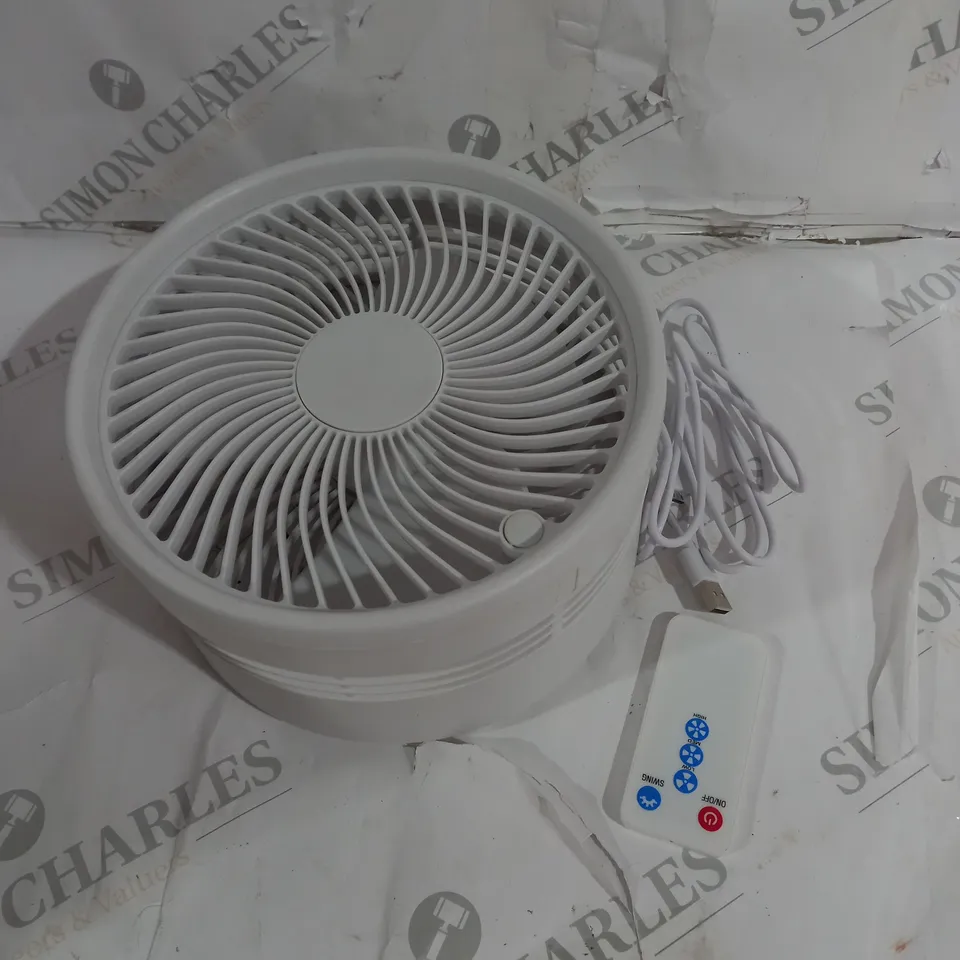 BOXED BELL & HOWELL OSCILLATING FOLDING RECHARGEABLE FAN, WHITE