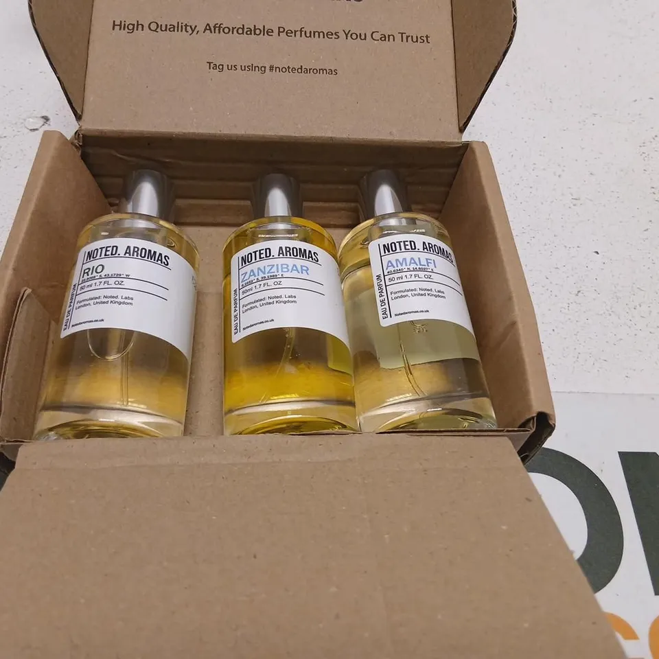 BOXED NOTED AROMAS THREE PIECE GIFT SET