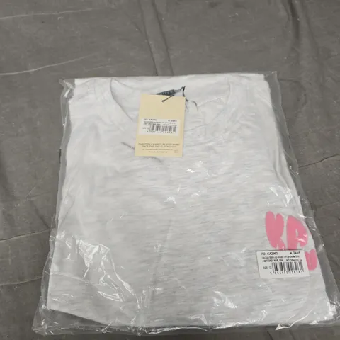 KAIIA STUDIO BUBBLE LOGO OVERSIZED T-SHIRT IN GREY MARL & PINK - 22