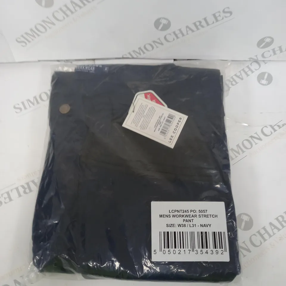 LEE COOPER MENS STRETCH WORKWEAR PANTS IN NAVY - 38/31