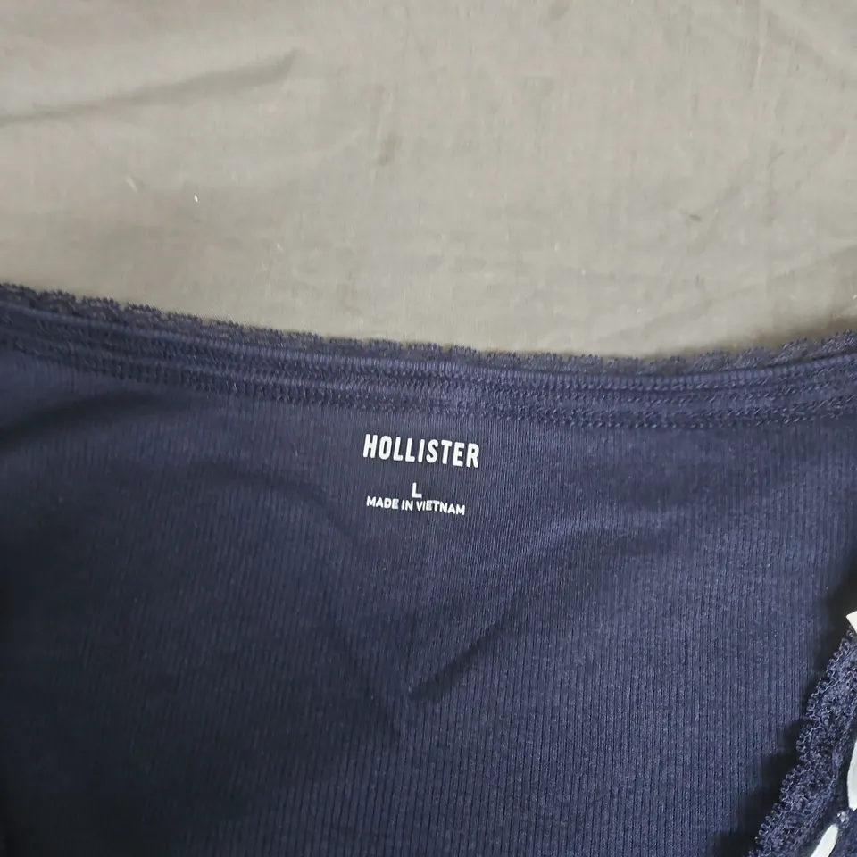 HOLLISTER LONG-SLEEVE TOP - navy, SIZE L
