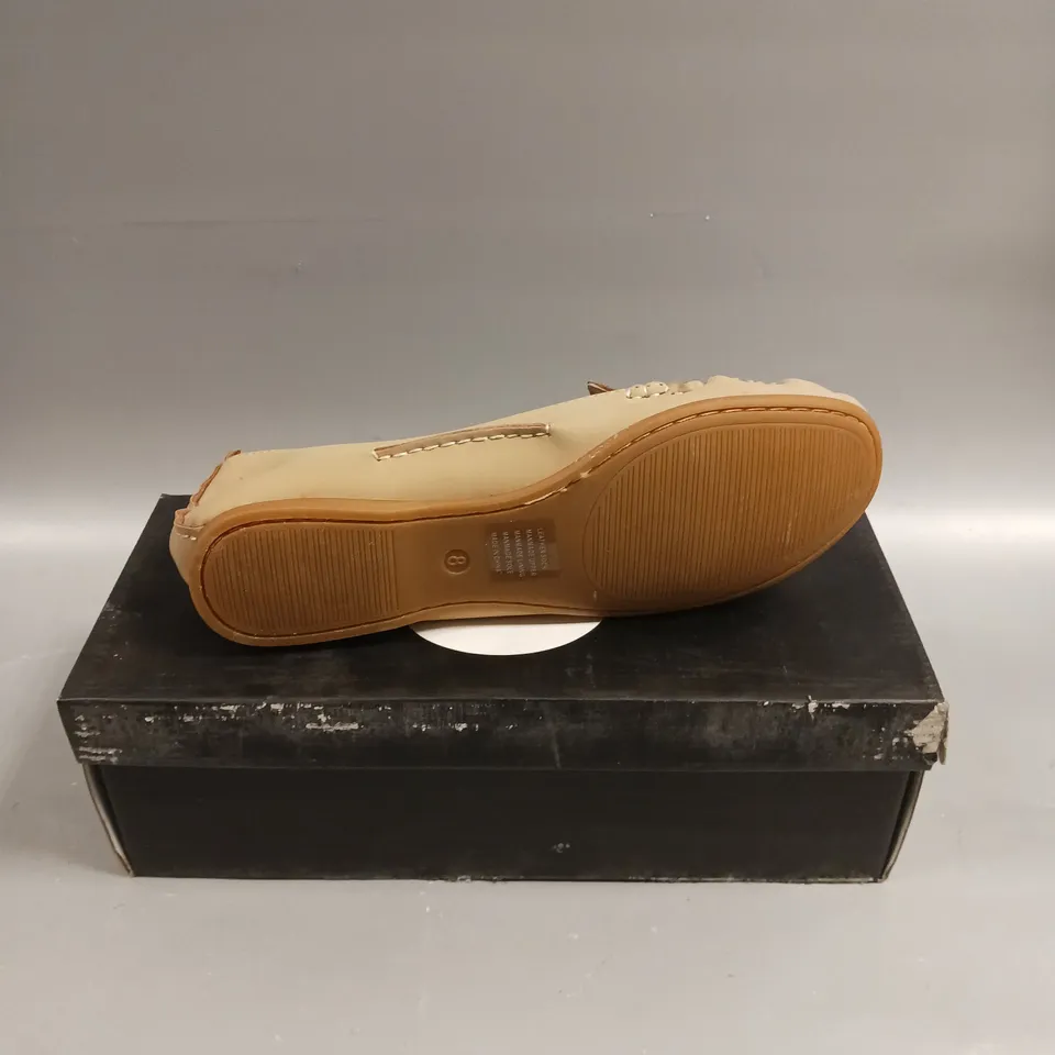 BOXED PAIR OF NOVO EDNA SLIP ON SANDALS IN NUDE - 8