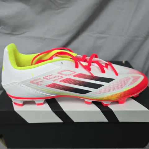 BOXED PAIR OF ADIDAS F50 CLUB FG BOOTS IN WHITE MULTI - UK 10