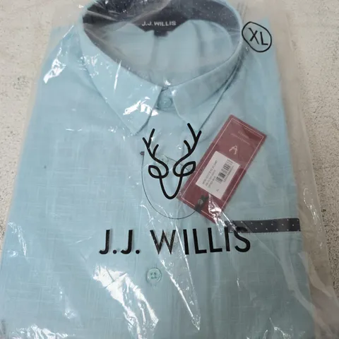 J.J. WILLIS MENS POCO STYLE SHORT SLEEVE SHIRT, BLUE - SIZE XL 