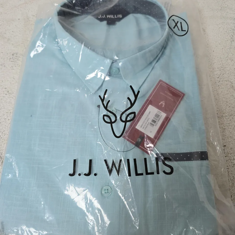J.J. WILLIS MENS POCO STYLE SHORT SLEEVE SHIRT, BLUE - SIZE XL