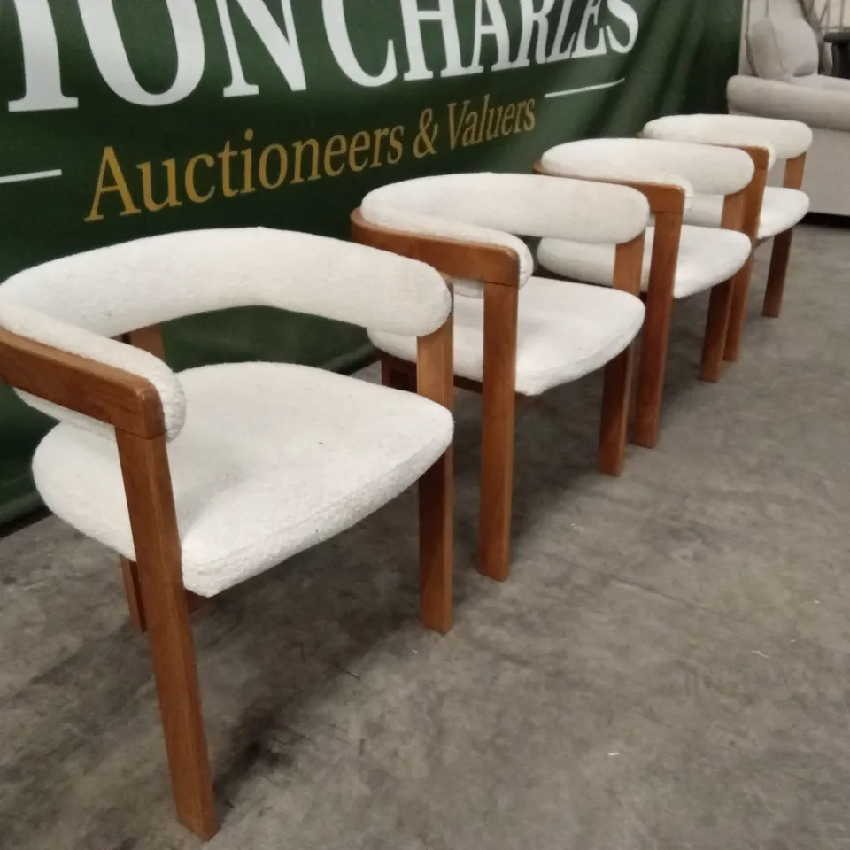 SET OF 4 DUNELM LOVATO DINING CHAIRS, BOUCLE