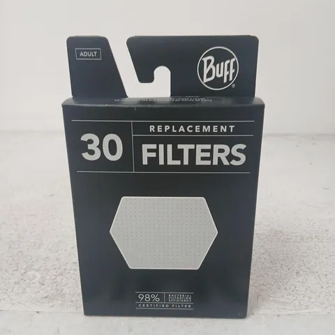 APPROXIMATELY 68 BOXES OF BUFF REPLACEMENT FILTERS – 30 PER BOX