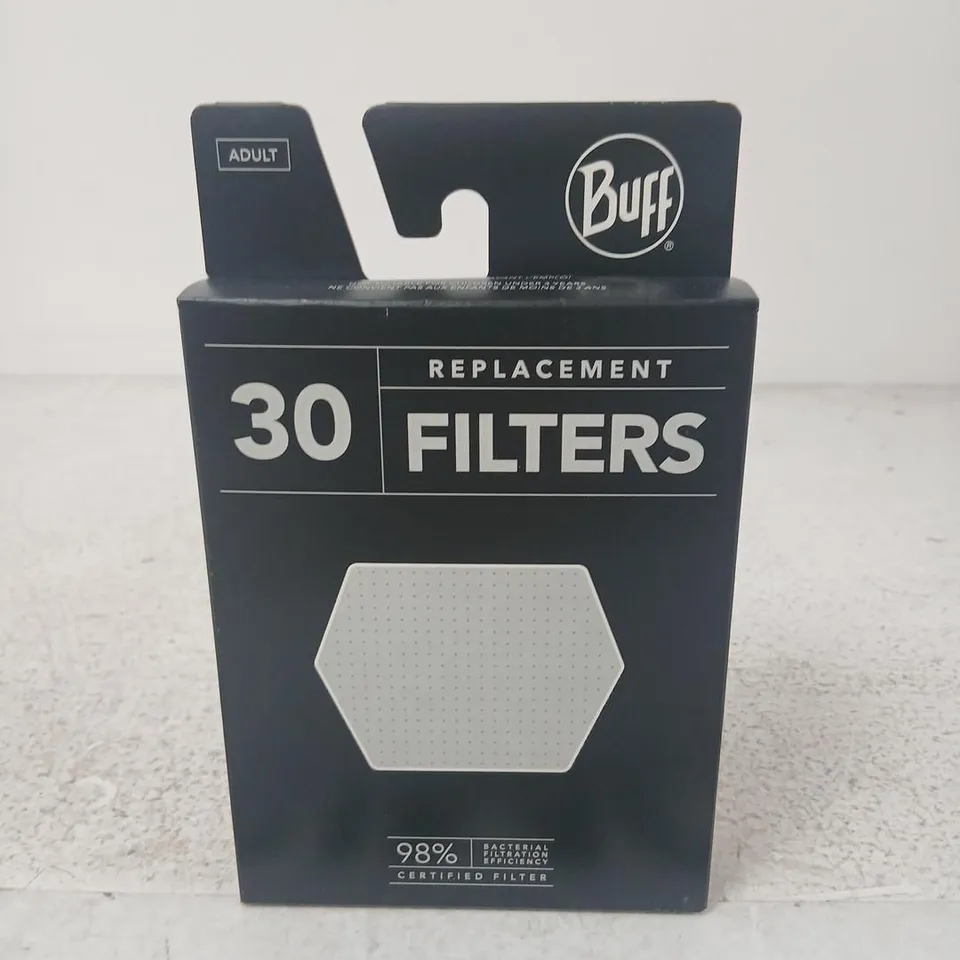 APPROXIMATELY 68 BOXES OF BUFF REPLACEMENT FILTERS – 30 PER BOX 