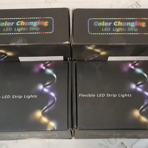 LOT OF 4 FLEXIBLE COLOUR CHANGING 10M LED STRIP LIGHTS