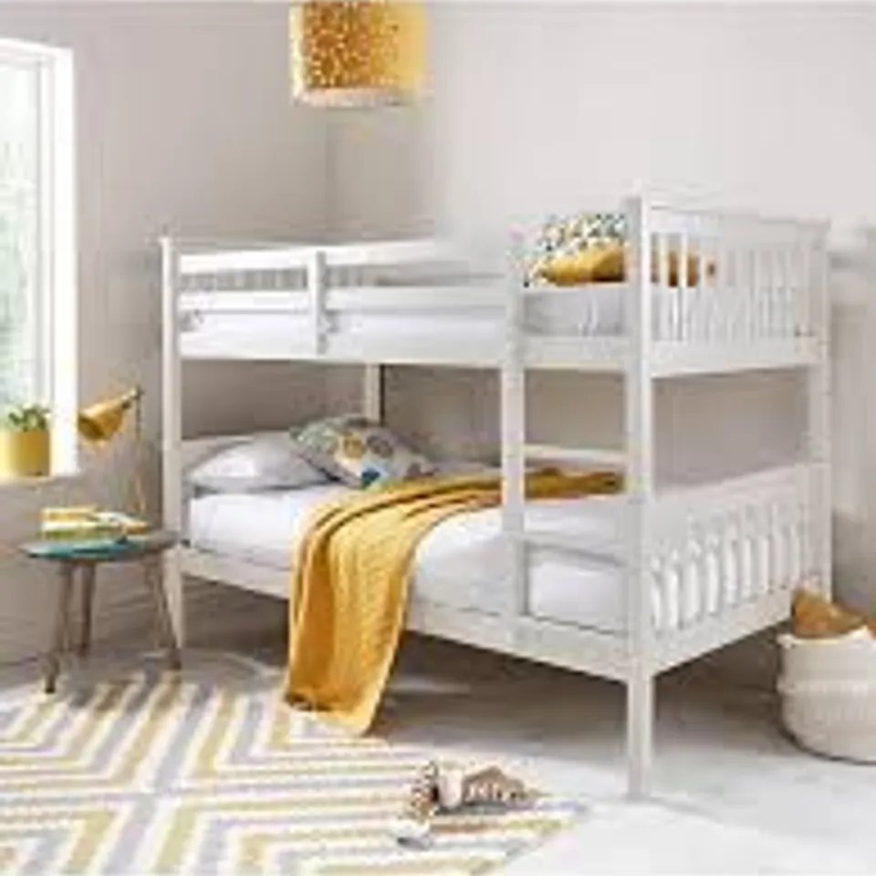 BOXED GRADE 1 NOVARA WHITE BUNK BED (2 BOXES)