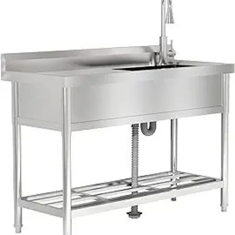 BOXED GARVEE 47"W X 20"D X 37"H STAINLESS STEEL UTILITY SINK