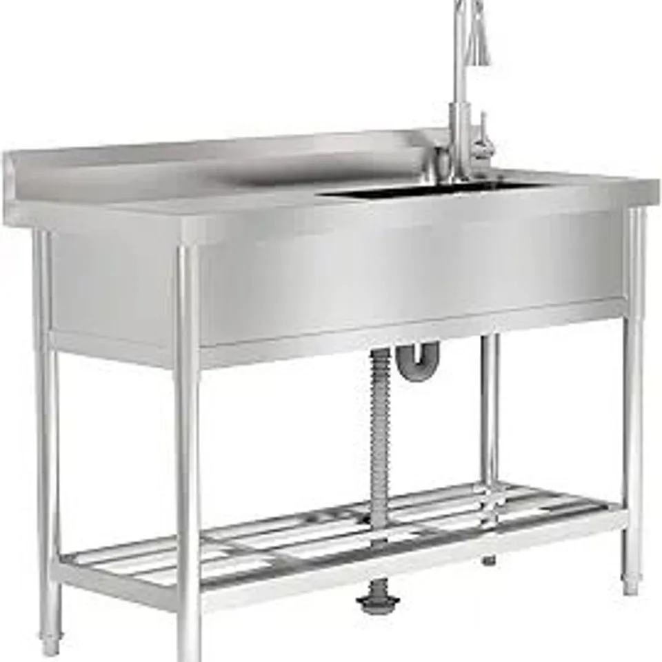 BOXED GARVEE 47"W X 20"D X 37"H STAINLESS STEEL UTILITY SINK