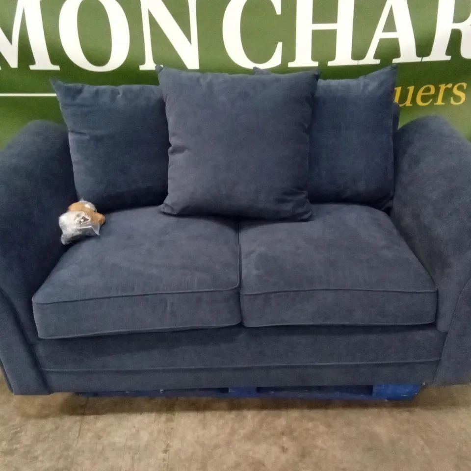DURY FABRIC 2 SEATER SCATTER BACK SOFA - BLUE  RRP £479