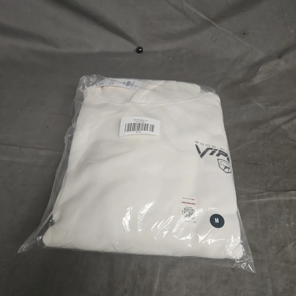 HOLLISTER DODGE II OFFICIAL LICENSED HOODIE - WHITE, SIZE M