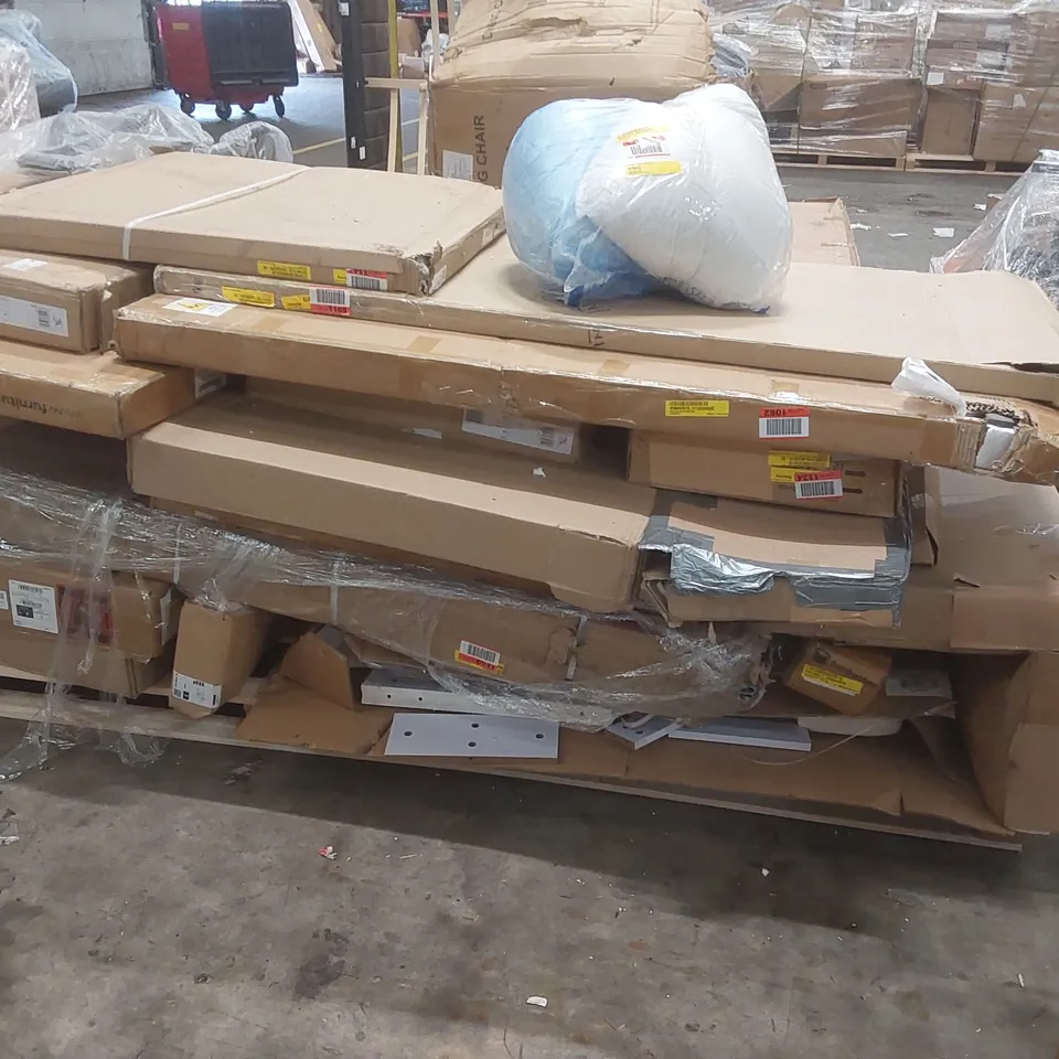 PALLET CONTAINING A LARGE QUANTITY OF ASSORTED FURNITURE PARTS ECT