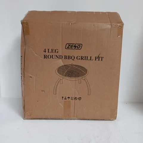 BOXED ZEKO 4-LEG ROUND BBQ GRILL PIT