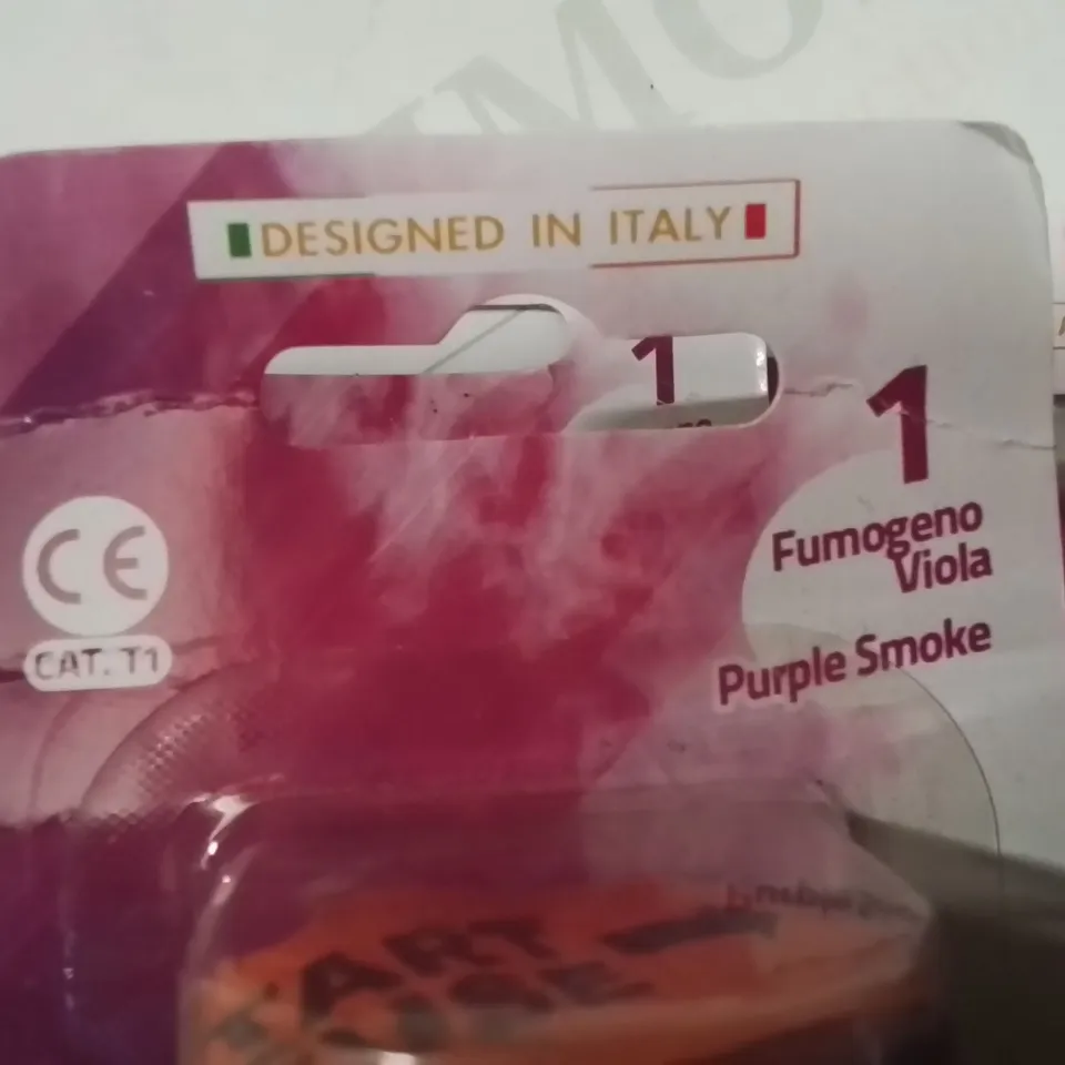 BOX CONTAINING 9 BRAND NEW PURPLE SMOKE FLARES (OVER 18 ONLY) (COLLECTION ONLY)