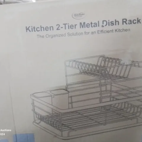 BOXED 2 TIER METAL DISH RACK