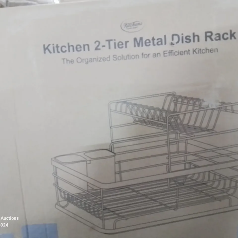 BOXED 2 TIER METAL DISH RACK