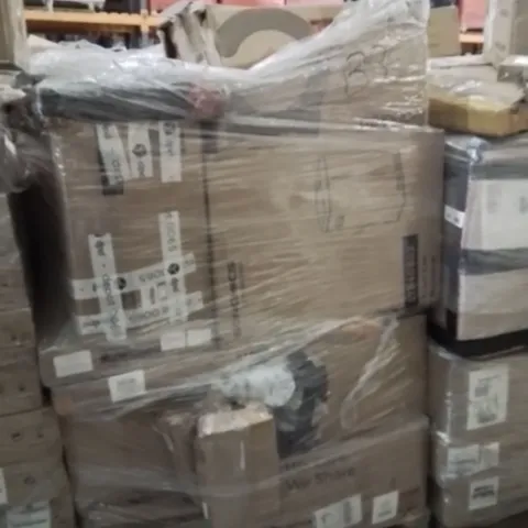 PALLET OF ASSORTED HOUSEHOLD GOODS AND PRODUCTS TO INCLUDE;TRASH CAN,CAT TREE,SHOE RACK 