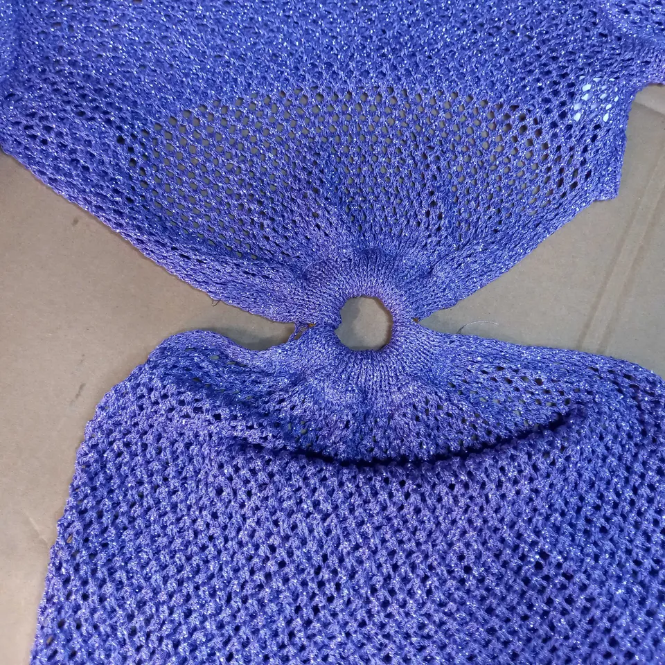 DESIGNER PURPLE METALIC KNIT CUT OUT MINI DRESS 