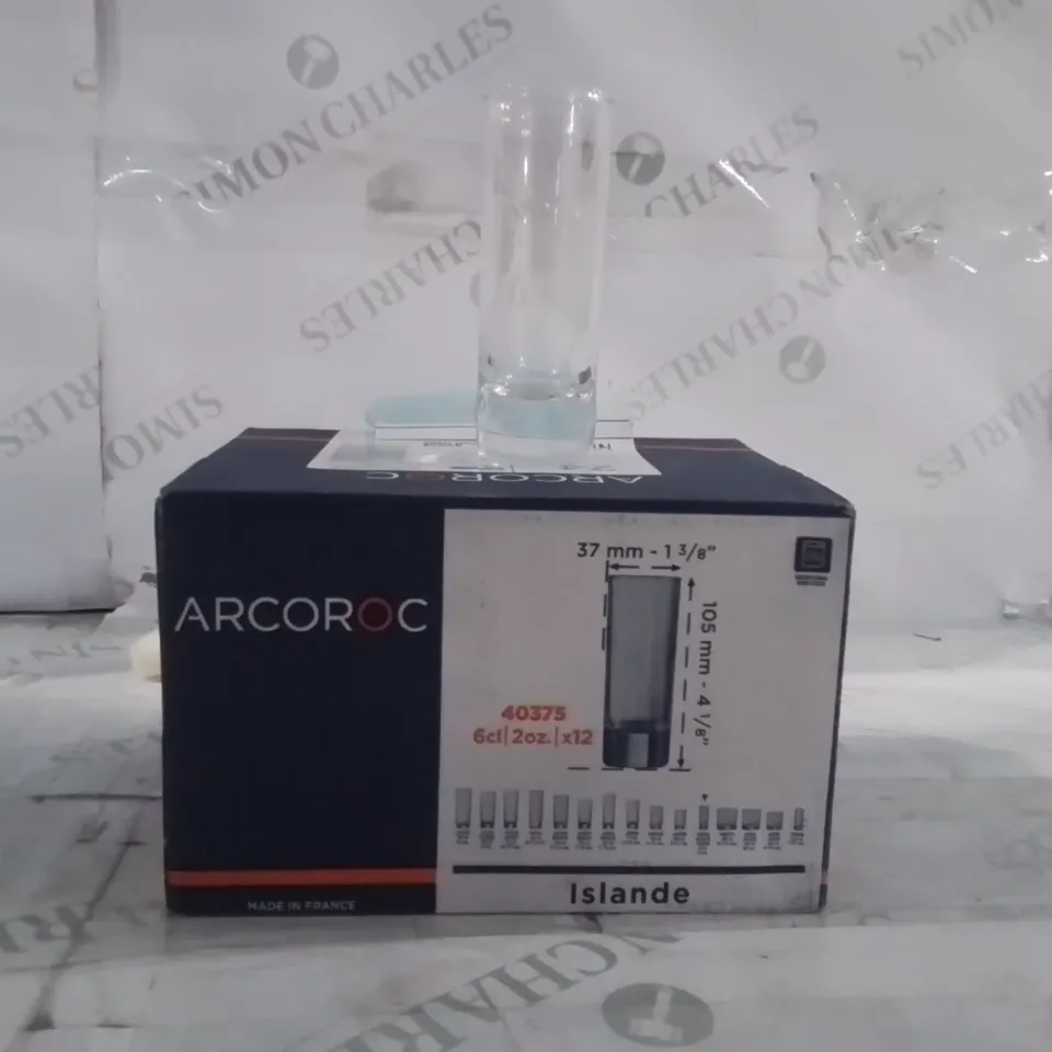 BOXED ARCOROC ISLANDE HI BALL GLASSES APPROXIMATELY 12