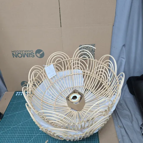 2X JOHN LEWIS & PARTNERS RATTAN 45CM PENDANT SHADE