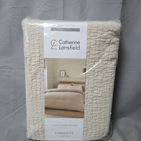 CATHERINE LANSFIELD DOUBLE DUVET SET – CRINKLE DETAIL, TIMELESS COLLECTION
