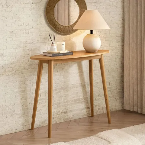 BOXED DUSK HEIDI OAK CONSOLE TABLE - LIGHT WOOD (1 BOX)