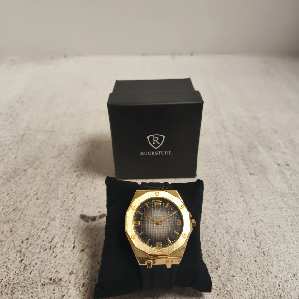 RUCKSTUHL GOLD-TONE WRISTWATCH – BOXED