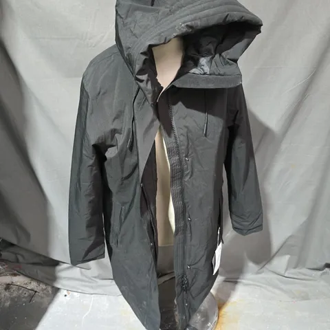 HELLY HANSEN ZIP COAT IN BLACK - SMALL