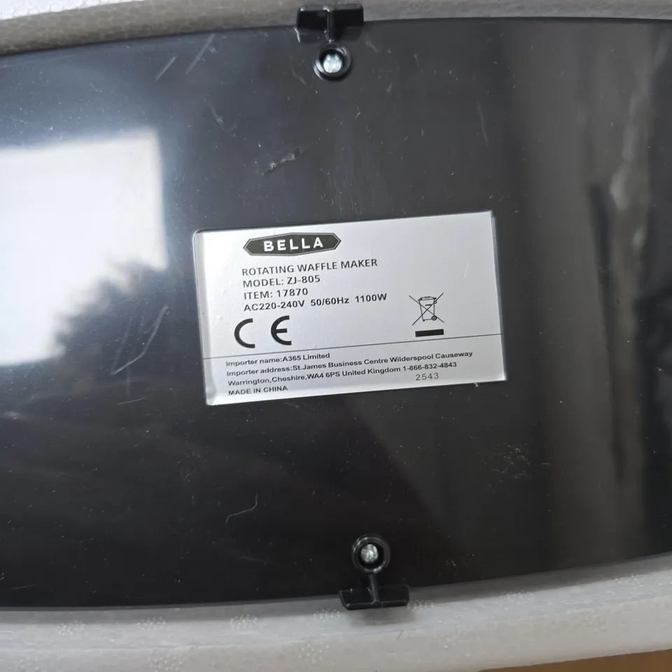 BELLA ROTATING WAFFLE MAKER ZJ-805 – 1100W, BOXED