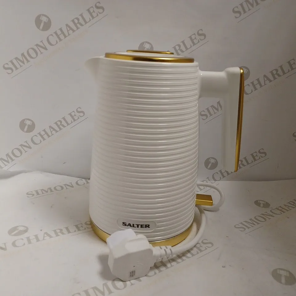 SALTER MODERN WHITE/GOLD KETTLE