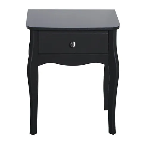 BOXED TVILUM BAROQUE BEDSIDE TABLE - BLACK (1 BOX)