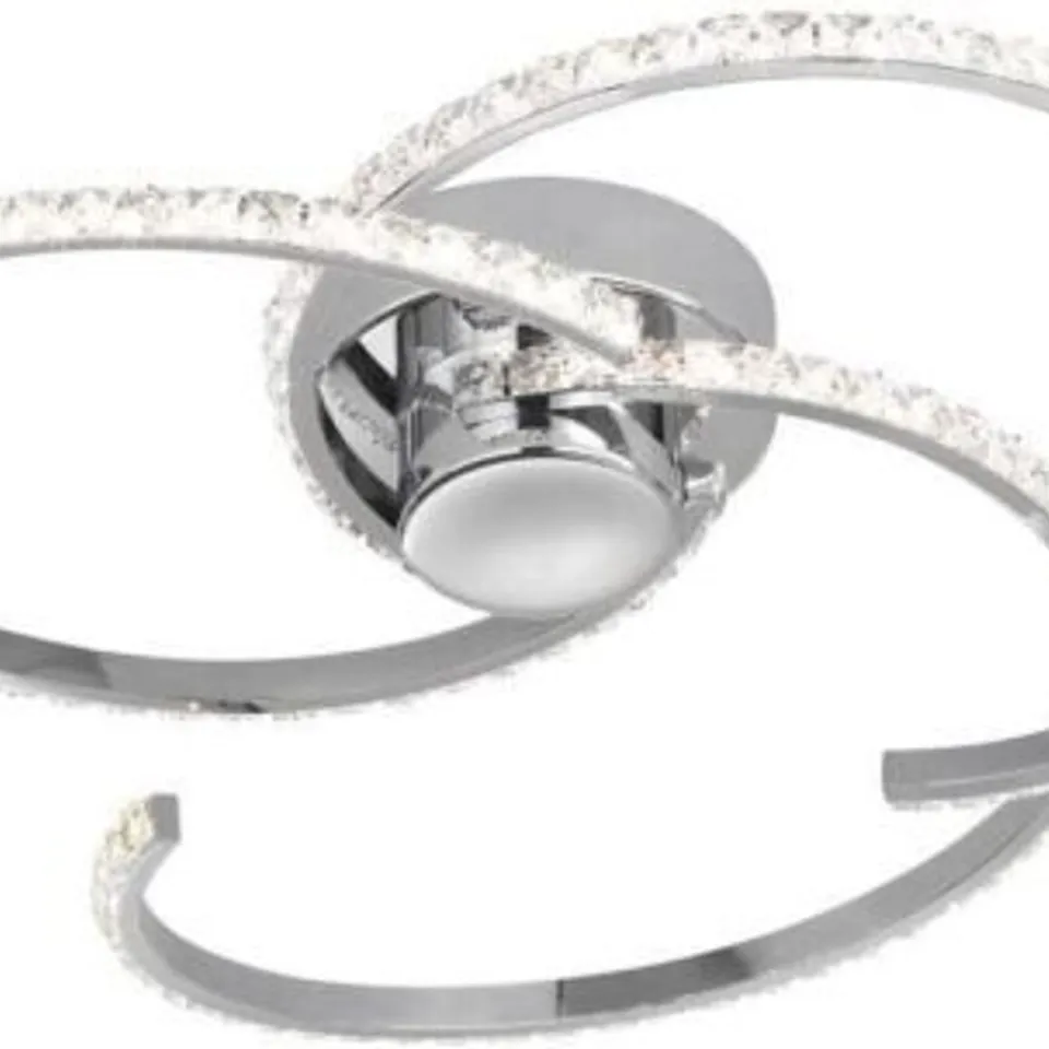 BOXED WOFI KANSAS LED CEILING FLUSH MOUNT LIGHT CRYSTALS CHROME