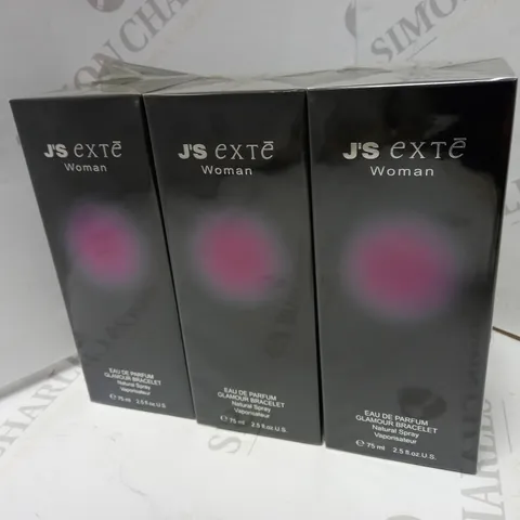 LOT OF 3 X 75ML J'S EXTE WOMAN GLAMOUR BRACELET EAU DE PARFUM