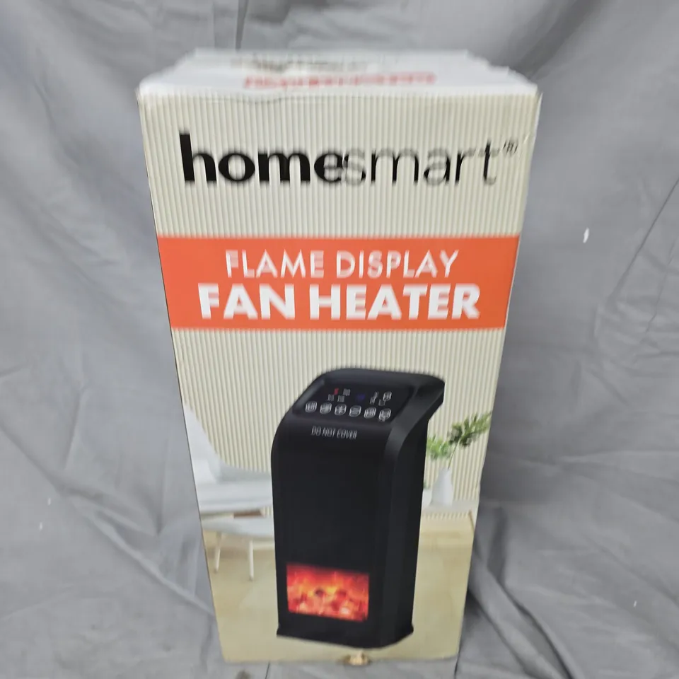 HOMESMART FLAME DISPLAY FAN HEATER – UPRIGHT BLACK, BOXED