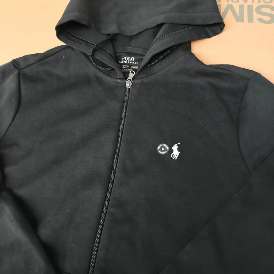 POLO RALPH LAUREN BLACK ZIP HOODIE – MEN'S - SIZE SMALL