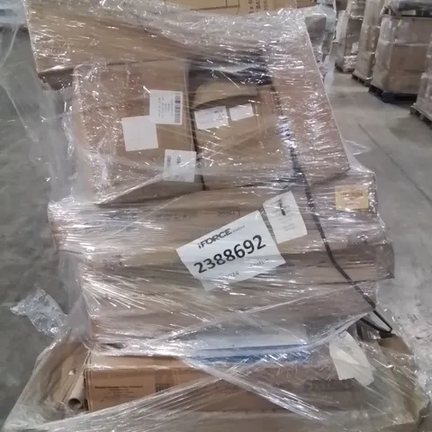 PALLET CONTAINING ASSORTED ITEMS TO INCLUDE: CORNER CABINET, AREA RUG, 4 DRAWER CHEST ECT.