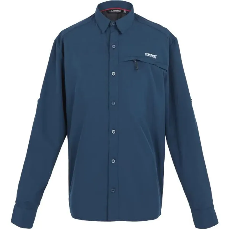 BRAND NEW REGATTA TRAVEL PACKAWAY LONG SLEEVE SHIRT MOONLIGHT DENIM LARGE