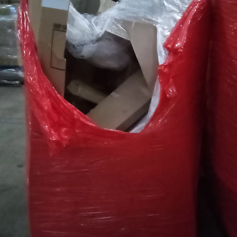 PALLET OF ASSORTED ITEMS INCLUDING OIL FILLED RADIATOR, SHOWER MIXER, NOTEBOOK FOLDING GRILL, YUDA BED FRAME