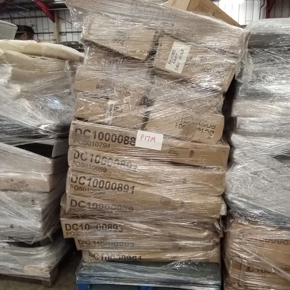 PALLET OF ASSORTED INCOMPLETE DESIGNER DINING CHAIR PARTS AND PIECES