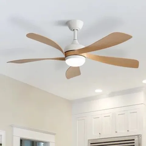 BOXED 132CM CEILING FAN WITH LED LIGHT AND REMOTE CONTROL 