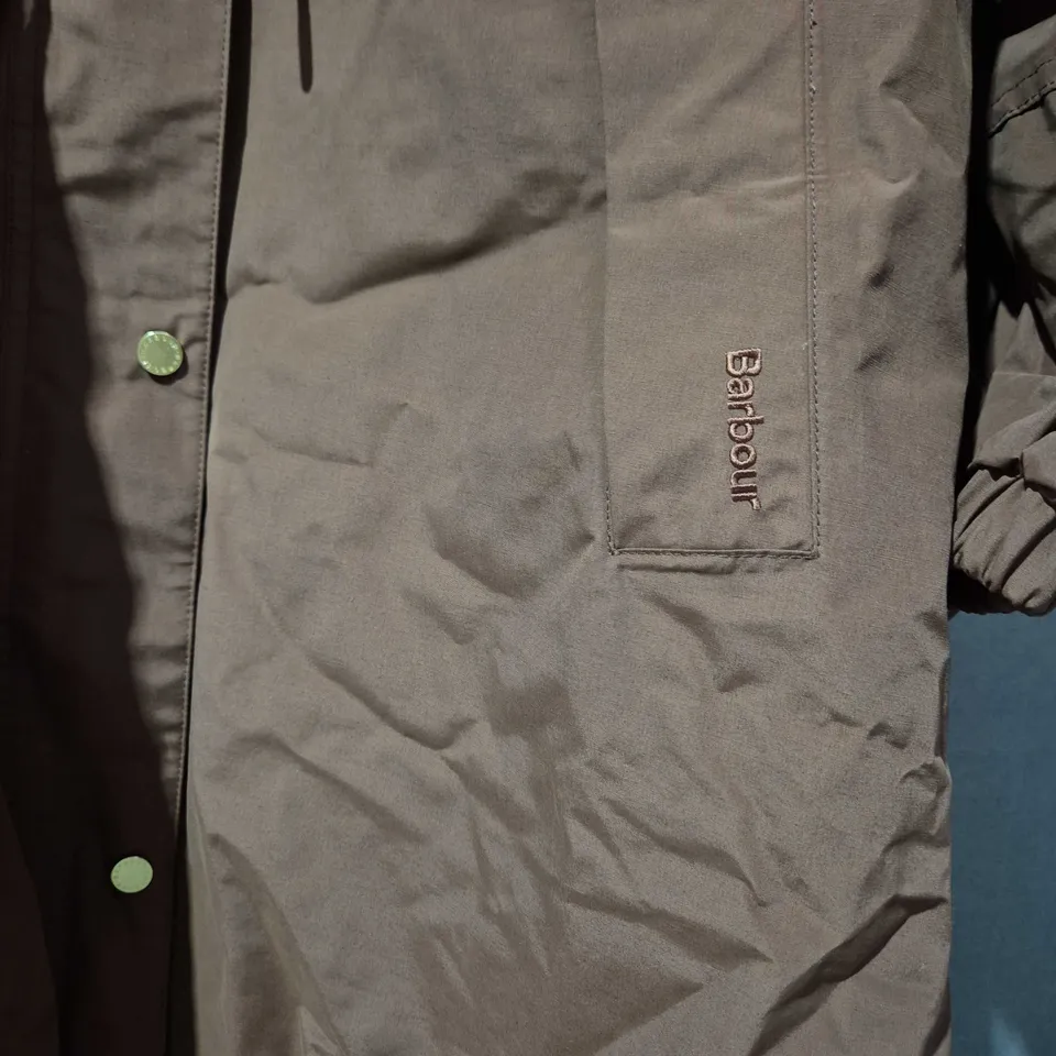 BARBOUR HOODED WAXED JACKET – BROWN SIZE 10