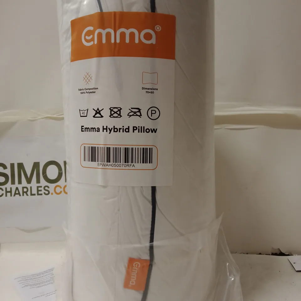 EMMA HYBRID PILLOW – WHITE, BOXED IN PLASTIC WRAP