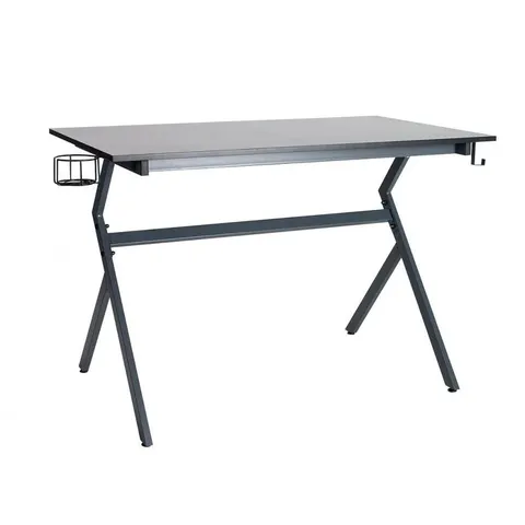 BOXED NEO GREY ERGONOMIC COMPUTER GAMING OFFICE DESK WITH HEADPHONE HOOK (1 BOX) - COLLECTION ONLY