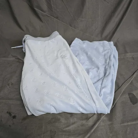 JUICY COUTURE VELOUR RHINESTONE TRACKSUIT PANTS IN BABY BLUE SIZE XL