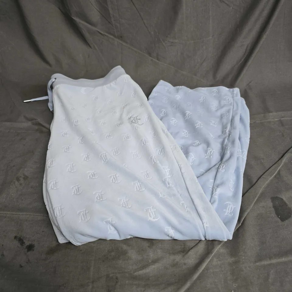 JUICY COUTURE VELOUR RHINESTONE TRACKSUIT PANTS IN BABY BLUE SIZE XL