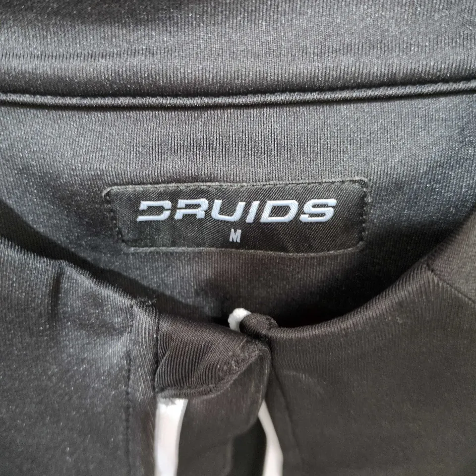 DRUIDS MEN’S COLOUR-BLOCK JACKET – BLACK/GREY WITH WHITE PANEL, SIZE M