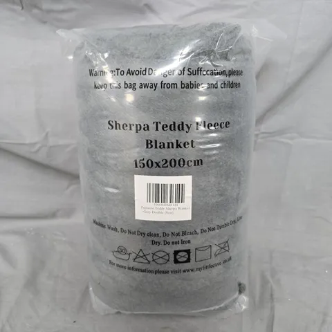 SHERPA TEDDY FLEECE BLANKET – GREY, 150X200 CM (DOUBLE)